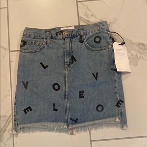 Current/Elliott Love Letter Denim Mini Skirt